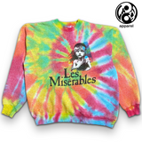 les miserables upcycled tie dye sweatshirt