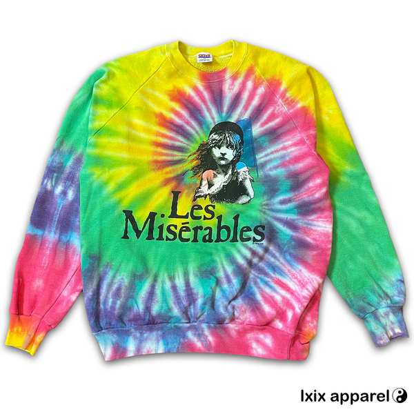 les miserables upcycled tie dye tee