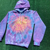 logo patch tie dye hoodie - small