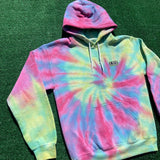 logo patch tie dye hoodie - small